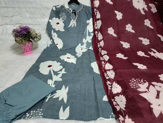 *New festival collection* *Beautiful pure cotton A line  suit set