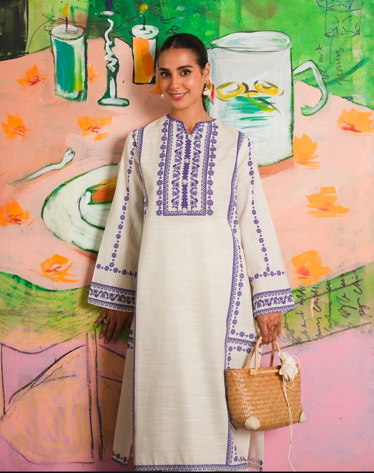 Pakistani Parsi sleeves work suit